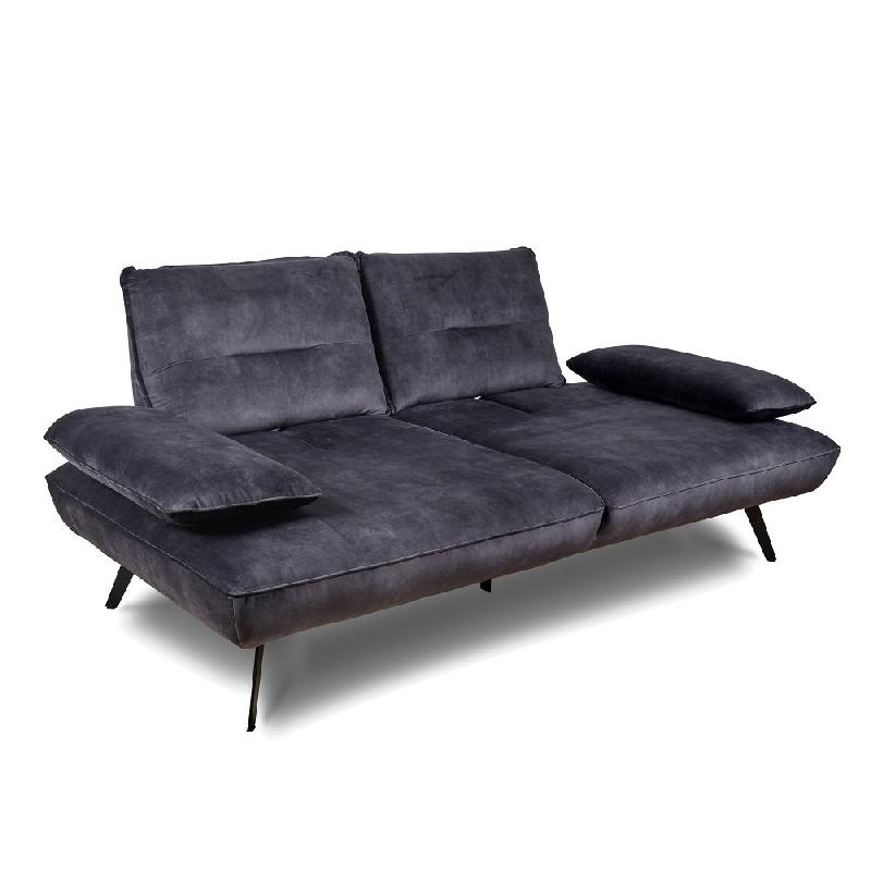 CANAPÉ MODULABLE TREK DOSSIER AVANCE RECULE 3/4 PLACES VELOURS GRIS GRAPHITE_2