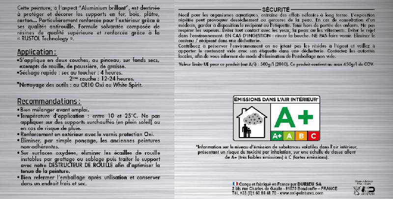 Peinture antirouille Dorure - Patiné, OXI, Or pâle 0.125L - Ultra-résistante intérieur & extérieur_2