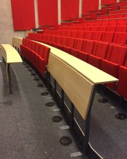 Fauteuil   d'amphithéâtre  à piétement latéral métallique avec Assise relevable - EUCLIDE_2