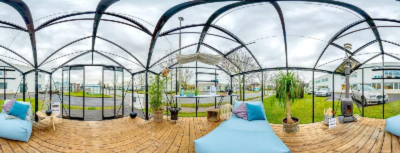 Hélène - Serre de jardin en aluminium laqué noir avec toiture et parois en verre sécurit 4 mm_2