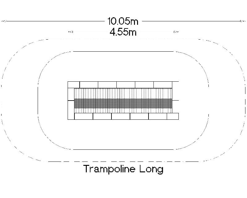 Long trampoline réf-8066468 - Hags - 4500 mm de longueur, 1500 mm de largeur, hauteur de chute 1000 mm_2