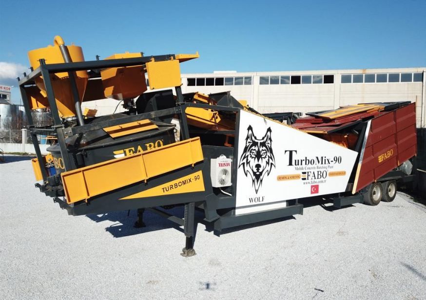 Turbomix-90 centrale à béton mobile Fabo - 90 m3/h - mélangeur de pan 2 m3 - bunker agrégé 4x12.5 m3_2