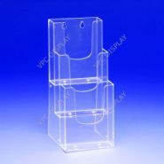 VPB0342 - Porte-brochures 3 niveaux 1/3 A4 - VPC Display - Hauteur totale 26.3cm - Transparent_2