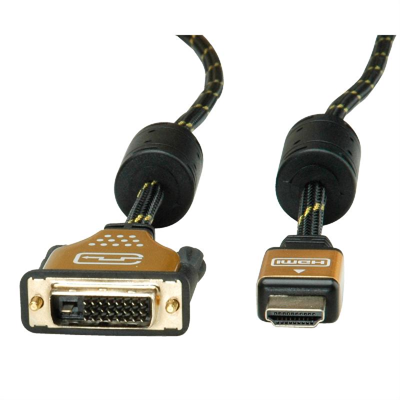 ROLINE GOLD Câble pour écran DVI-HDMI, M-M, (24+1) dual link, Retail Blister, 5 m_2