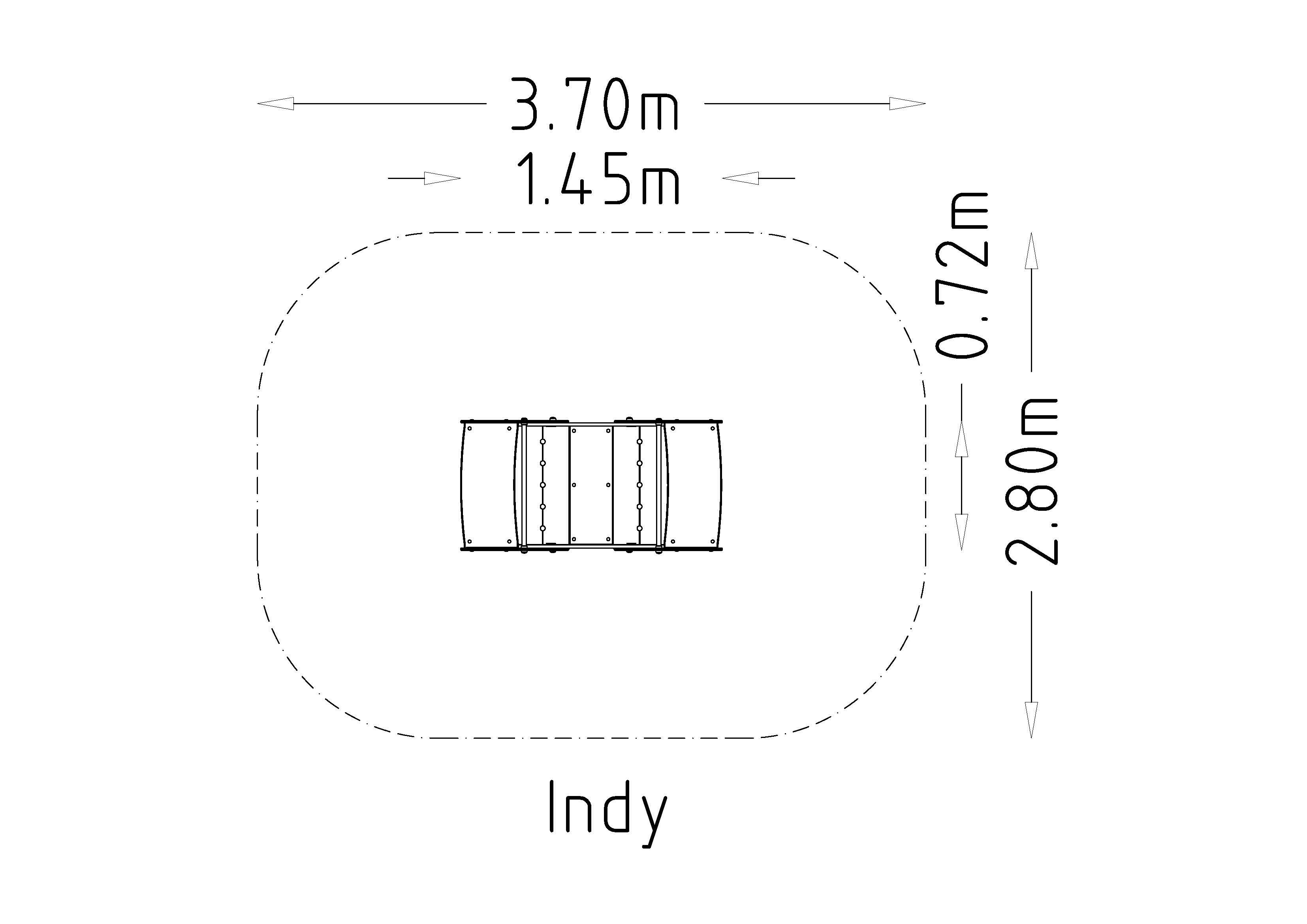 Balançoire à bascule Indy - 4 places pour aires de jeux - Fondation à enterrer - réf 8051408 - Hags_2