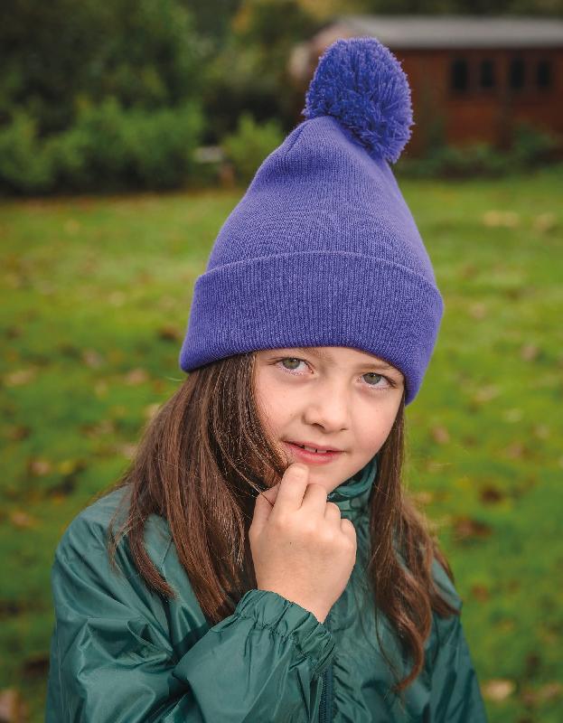 Bonnet pompon BEANIE - Réf: RC028J - Tricot épais, double épaisseur, prêt au marquage personnalisé - Marque Result_2