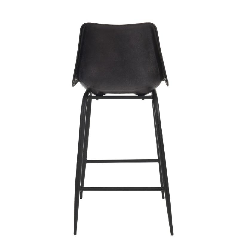 Chaise de bar Valona en cuir noir - élégance, confort et design industriel_2