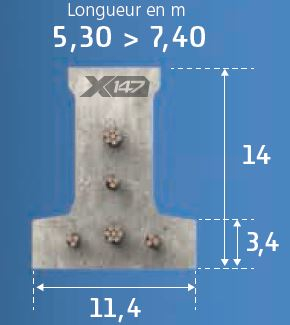 Poutrelle en béton 7 m 20 préfabriquée de qualité et fiabilité industrielle - X147_2