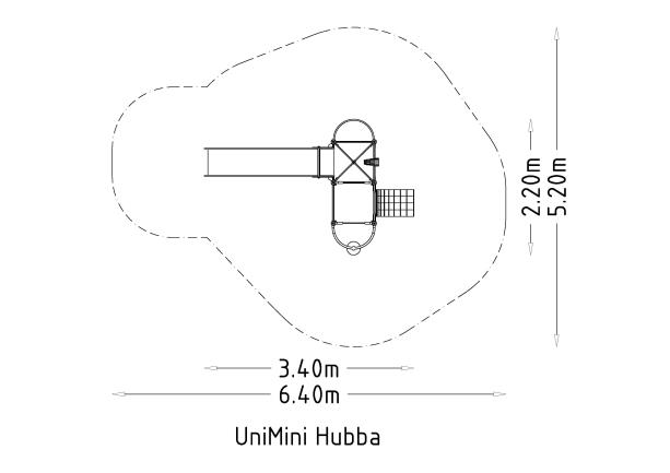 Structure multi-jeux Unimini Hubba - 3 à 5 ans - 8046684 - Hags - Poteaux bois et panneaux HPL_2