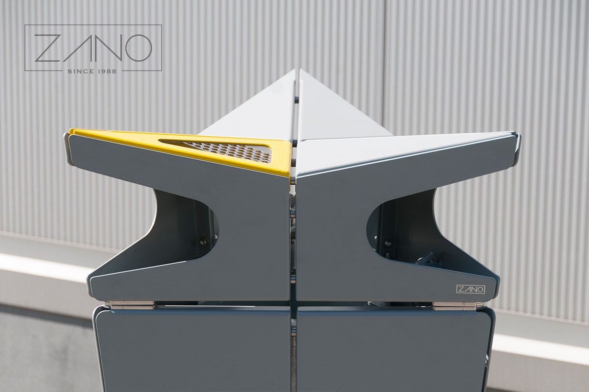 Poubelle publique Jester - Zano - 38L - avec cendrier et personnalisation des couleurs_2