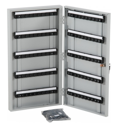 Armoire de rangement à clés - 30, 60, 100 ou 200 clés - Hauteur 400 ou 650mm - Profondeur 70 ou 120mm - Largeur 350mm - Poids 4 à 12kg - Coloris gris - Verrou à cylindre (2 clés)_2