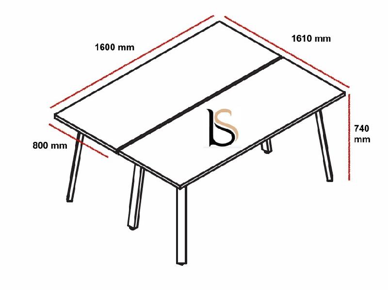 Bureau Bench 2 personnes Ogi A - MDD. - Bouleau Clair, 121_2