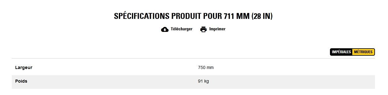 Godet d'excavation-mini-pelle - caterpillar finance france - 711 mm (28 in) - poids 91 kg_2