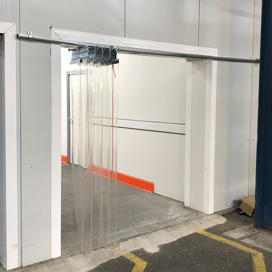 Rideau à lanières pvc coulissant accordéon sur mesure_2