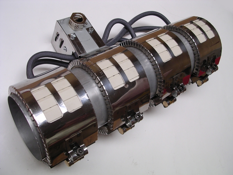 Collier chauffant ventilé en céramique - avec double enveloppe et ventilateurs basse pression pour extrudeuses_2