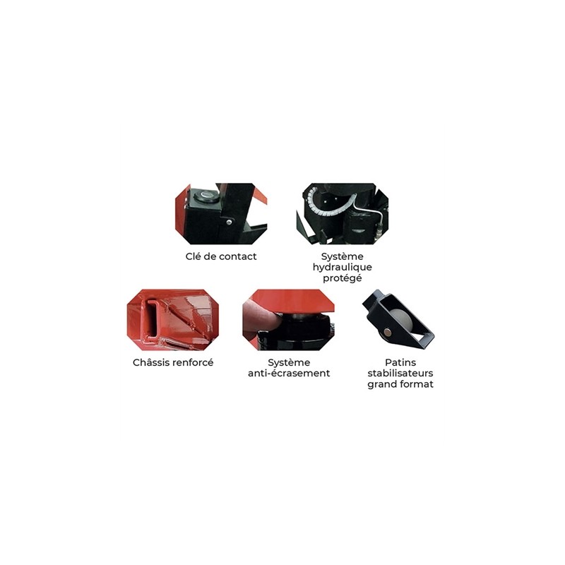 Transpalette haute levée électrique HB1056EN - capacité 1000 kg - élévation jusqu'à 800 mm_2