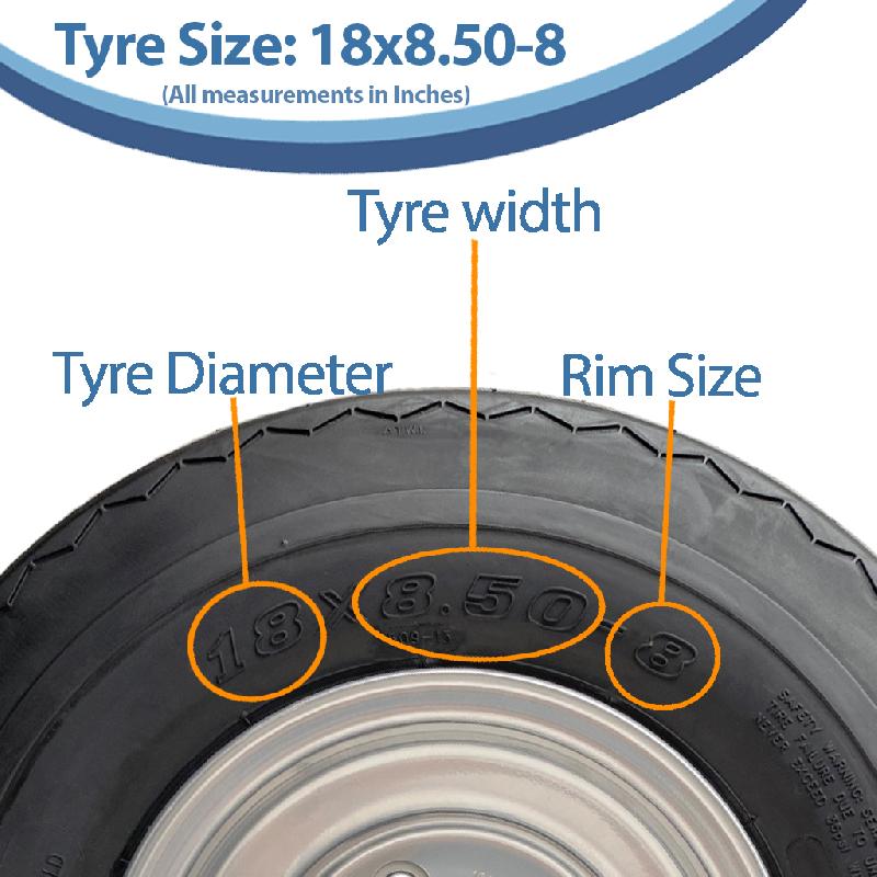 18x8.50-8 4ply, wheel  tyre, Golf cart / Buggy wheel, tire on rim - Wanda P509,_2