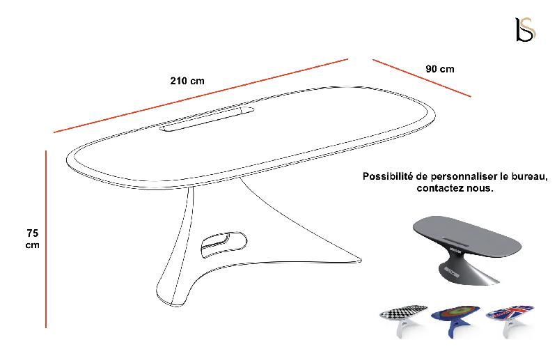 Bureau de Direction laqué Zero - Dellarovere - Blanc_0