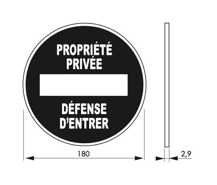 Plaque signalétique Ø180 mm - Propriété privée avec adhésif - Polystyrène - Réf. 00967134 - Marque THIRARD_2