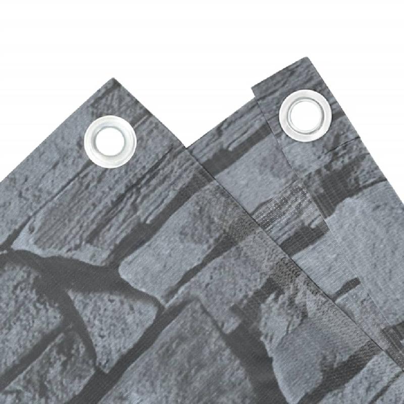 Vidaxl écran d'intimité de jardin aspect pierre de rebord gris pvc 4005470_2