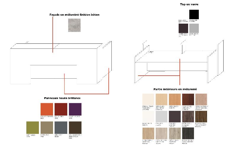 Comptoir d'accueil avec éclairage Block - ACOA - Blanc brillant_2