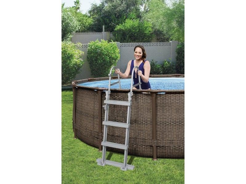 Piscine hors-sol tubulaire Steel Pro Max BESTWAY - Diamètre 3.66m x Hauteur 1m - Structure acier aspect bois - Filtration à cartouche_2