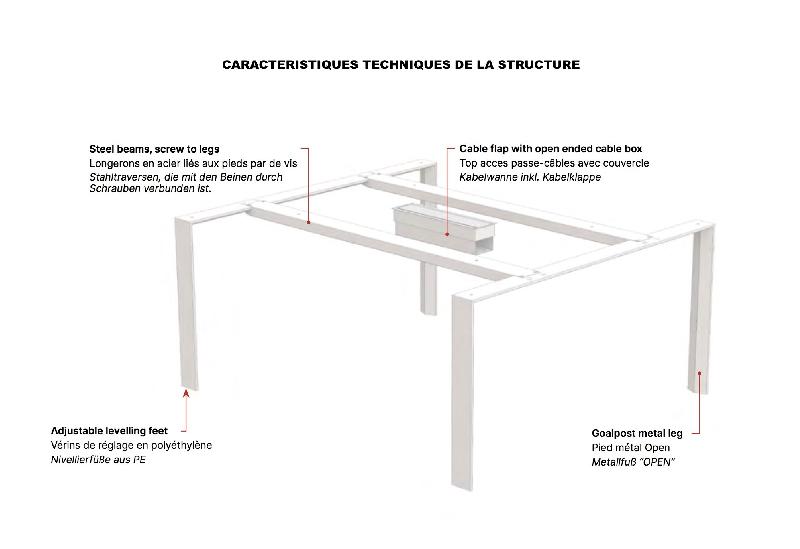 Table de réunion X7 pour 4 à 6  personnes - Officity. - 140, Blanc_2