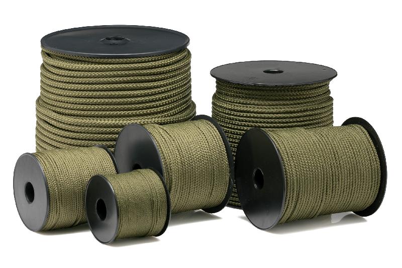 Drisse Polypropylène - 2 mm - Bobine de 100m - Tresse kaki souple et résistante_2