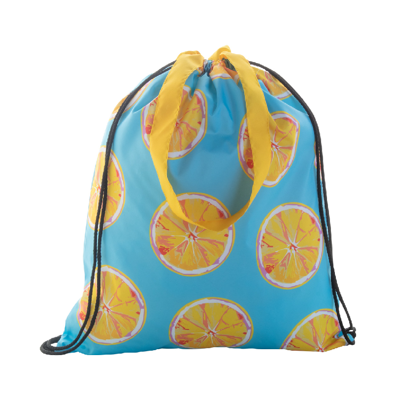 Sac piscine personnalisé - sur mesure avec cordes colorées et anses longues en polyester 190T - impression sublimation totale_2