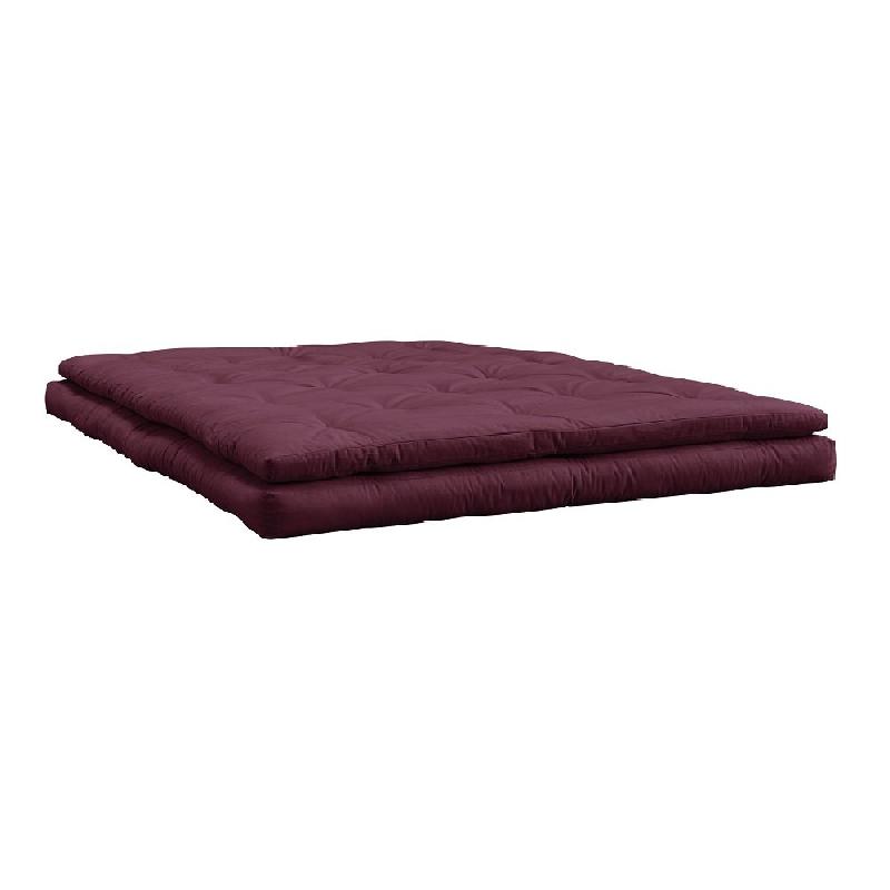 Canapé futon convertible Buckle-Up Sofa - Standard - Couleur bordeaux - Matelas 140x200 cm_2