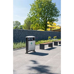 Corbeille de tri sélectif verrouillable 2 x 39 L avec structure en acier thermolaqué - TURIS_2