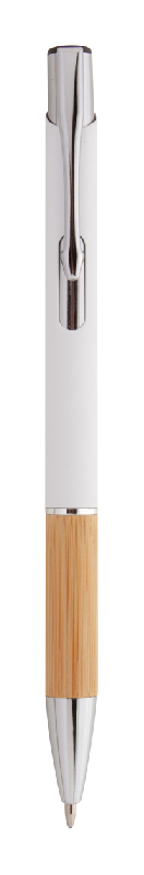 Stylo bille en aluminium - Grip en bambou - Finition caoutchoutée - Encre bleue - Gravure laser effet miroir_2