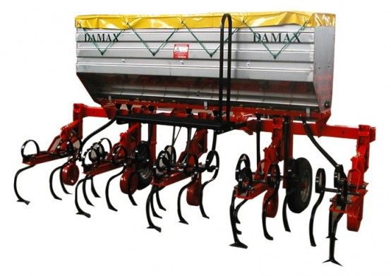 Bineuses agricoles 4F/G100/6F/8F - Damax SRL - capacité trémie 400-900L - éléments à ressorts flexibles et accessoires disponibles_2