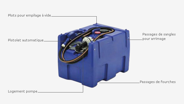 Cuve de transport, stockage et distribution AdBlue - PolyBlue - 125 à 621 L - VCPBLU-P12V_2