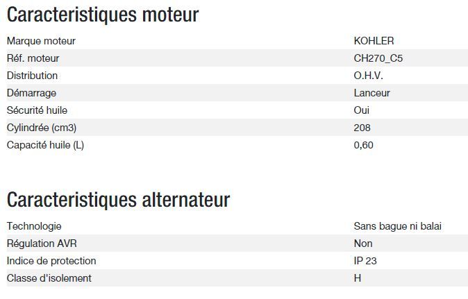 Phoenix 2800 c5 groupe électrogène - kohler - puissance max (kw) 2.8_2