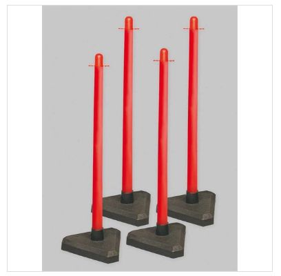 Poteau de signalisation - Direct Signalétique - Quatro pied plastique léger - PVC Ø40mm, hauteur 900mm_2