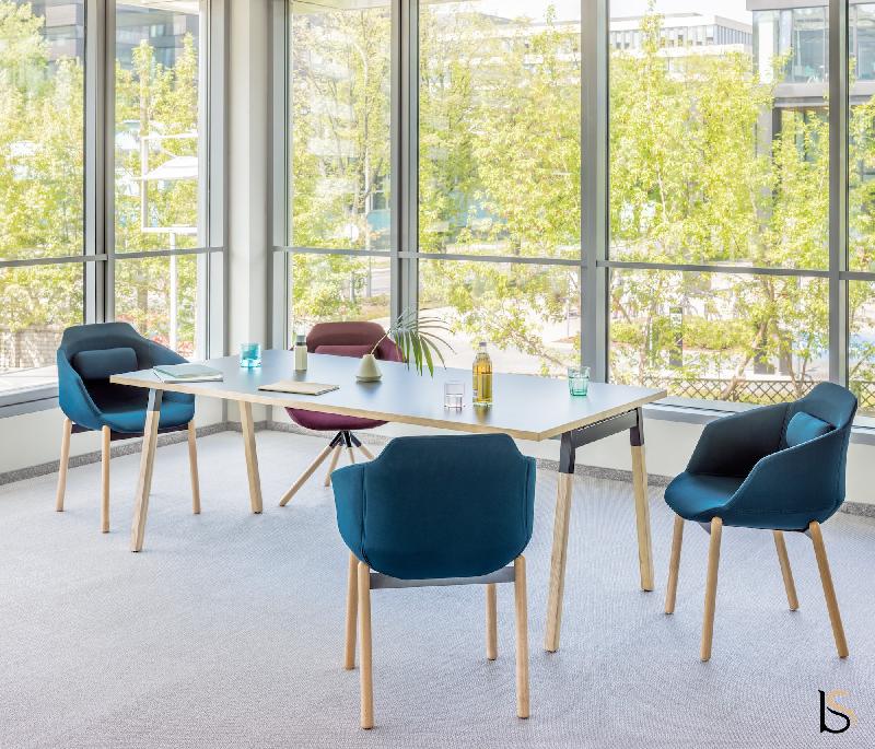 Table rectangulaire pieds en bois Ogi - MDD. - Oui, Anthracite_2