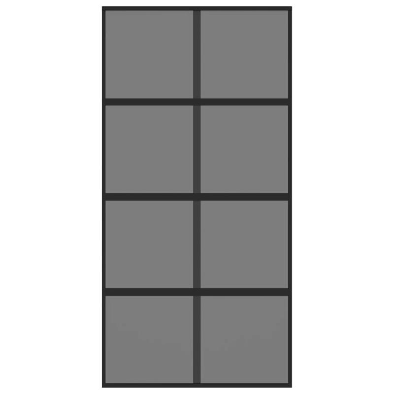 Vidaxl porte coulissante noir 102,5x205 cm verre trempé aluminium 155227_2