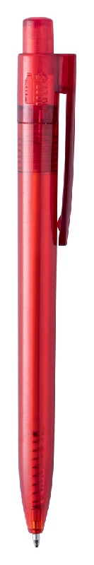 Stylo à bille transparent - plastique RPET - encre bleue - couleur rouge - 8g_2