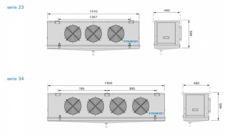 Évaporateur à CO2 - Intarcon - Alimentation électrique 230 V-I-50 Hz - Pour chambres froides à moyenne et basse température_2
