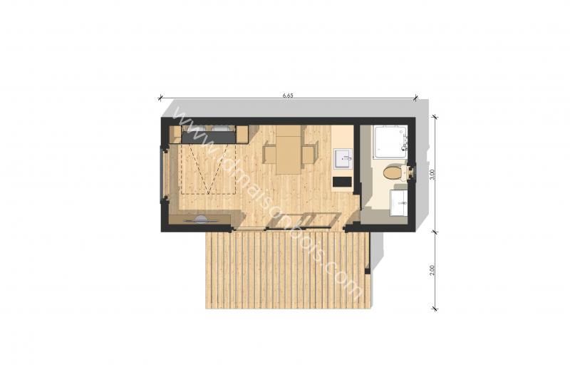 Lyon - studio de jardin - id maison bois - toit plat 20m2_2