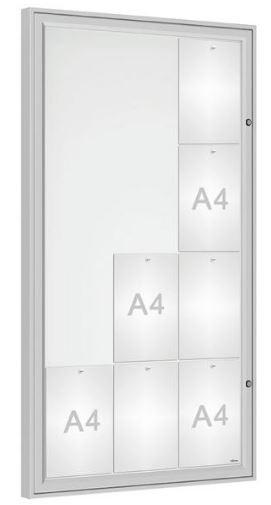 Vitrine extérieure Classique anodisée - Affichage simple face - Taille 4 à 21 A4 - Plexi chocs ou Verre sécurisé - Porte battante réversible ou levantes_2