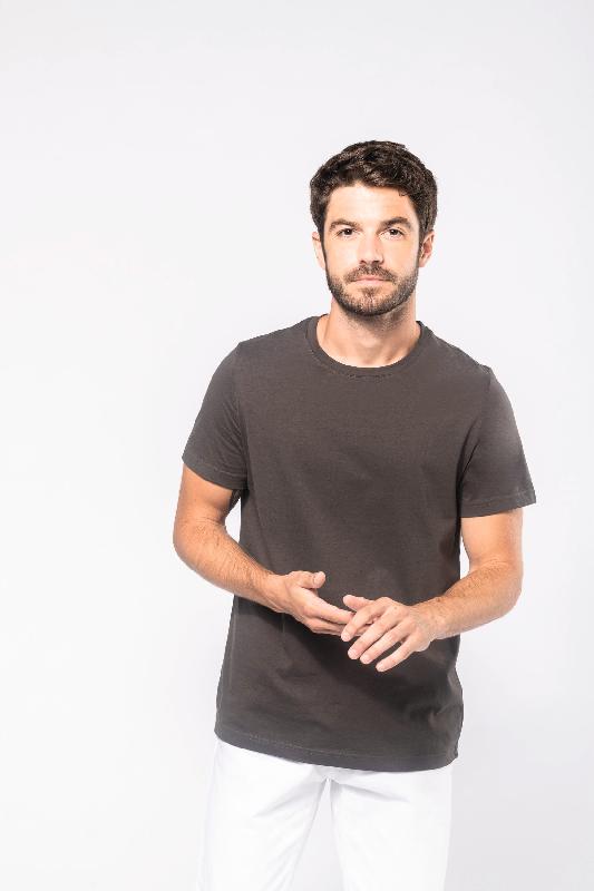T-shirt col rond manches courtes homme - Kariban - Réf: K356 - coton peigné et toucher doux_2