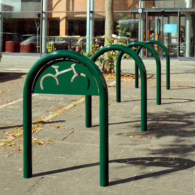 Appui cycles trombone avec signalétique - diamètre 60mm - peint - Réf : 8201053_2