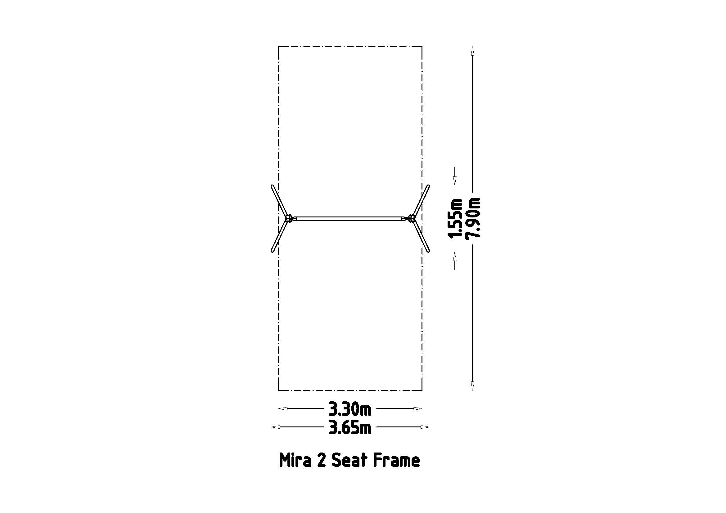 Balançoire Mira 2 places pour aires de jeux - réf 8048231 - Hags - Steel Post gris avec fondation à enterrer_2