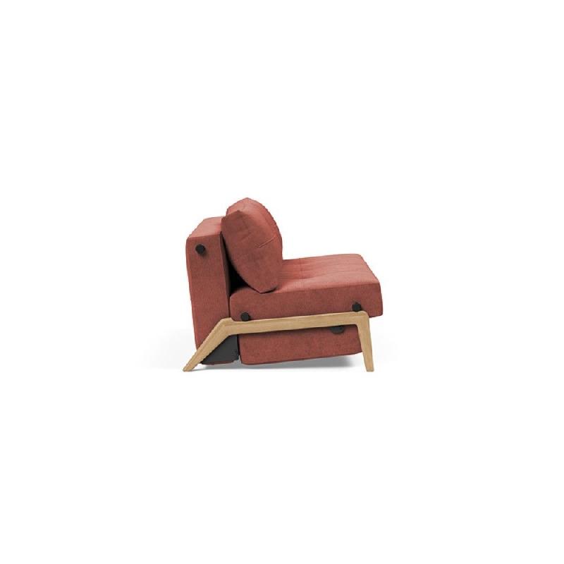 Innovation Living - Canapé design Cubed Wood 02 - Convertible lit 200x160 cm - Tissu Cordufine Rust - Faible encombrement et confort moelleux_2