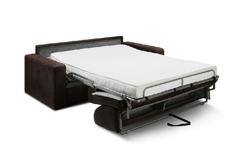 Canapé Convertible Express Style Industriel Madagascar - Matelas 16 cm - Microfibre Vintage Club - Couchage 120 cm_2