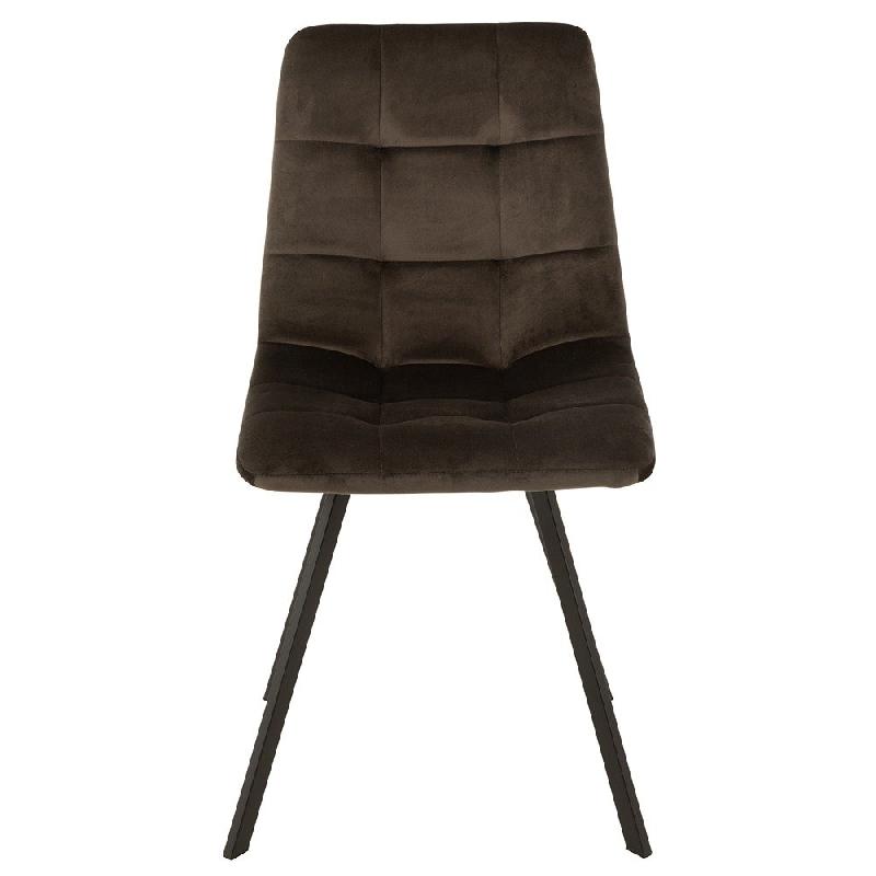 Chaise Milena marron - métal laqué noir et velours doux - design élégant et confortable_2