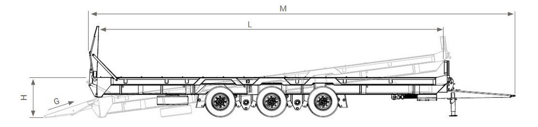 Pea 240-remorque porte engin agricole -gourdon-10 anneaux escamotables latéraux intégrés dans plancher_2