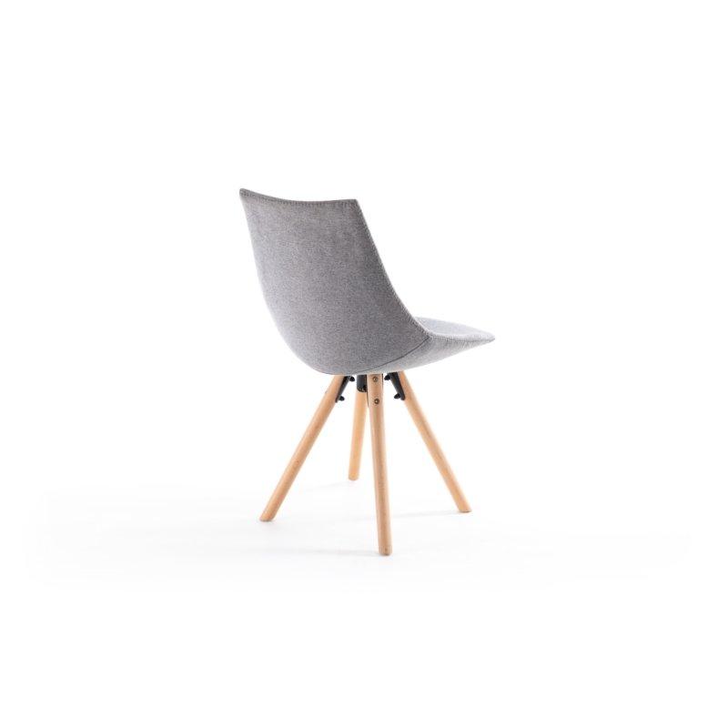 Lot de 2 chaises Sylvain en tissu gris - pieds en hêtre naturel - design chic et confortable_2